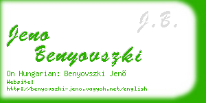jeno benyovszki business card
