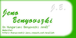 jeno benyovszki business card